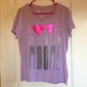 Aeropostale XL Purple "Love" Tee